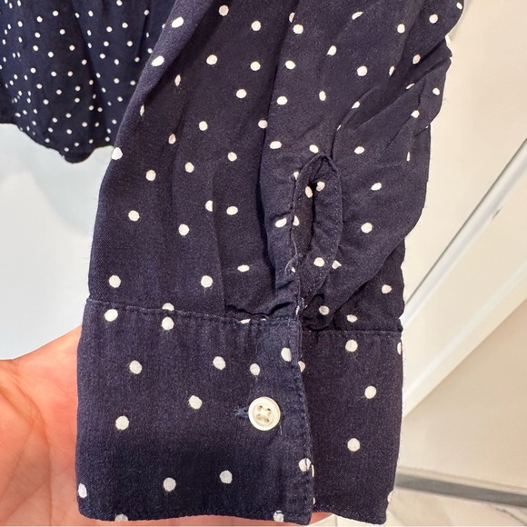 GAP Navy Polka Dot Long Sleeve Tunic Top Size XL - Picture 3 of 6